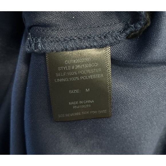 Trixxi Women’s Floral Mini Dress Size M Navy Elastic Waist Lined Long Sleeve - Picture 10 of 11